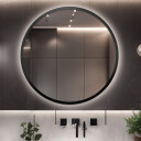 Lustro okrągłe OTTO w ramie MDF z podświetleniem led-#1