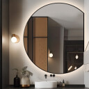 Lustro okrągłe OTTO ŚCIĘTY BOK w ramie MDF z podświetleniem LED-#1