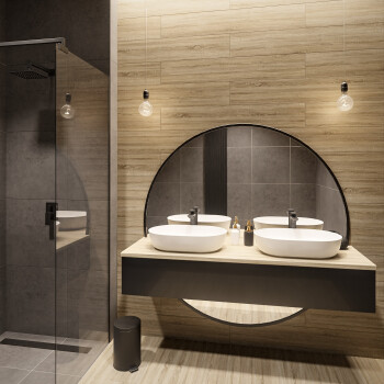 Lustro okrągłe OTTO W DWÓCH CZĘŚCIACH złote jasne w ramie MDF fi 140