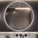 Lustro okrągłe OTYLIA w ramie MDF SLIM z podświetleniem LED + włącznik dotykowy (na środku na dole) + ŻYWOTNOŚĆ TAŚMY LED LONG LIFE 70 000 GODZ-#1