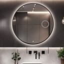 Lustro okrągłe OTYLIA w ramie MDF SLIM z podświetleniem LED + lusterko ZOOM (fi 14)(wg załącznika) + włącznik dotykowy (na środku na dole) + ŻYWOTNOŚĆ TAŚMY LED LONG LIFE 70 000 GODZ-#1