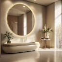 Lustro okrągłe OTYLIA w ramie MDF SLIM z podświetleniem LED-#0