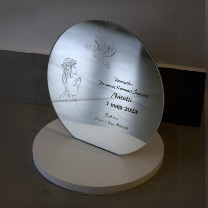 Grawerowana pamiątka Pierwszej Komunii Świętej z personalizacją-#0