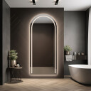 Lustro półowalne PLATO piaskowane z podświetleniem LED-#0