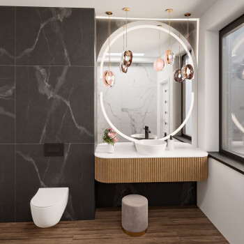 Lustro półowalne POLA piaskowane z podświetleniem LED 50x100