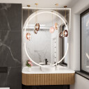 Lustro półowalne POLA piaskowane z podświetleniem LED-#1