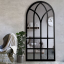 Lustro półowalne ze szprosami RAMONA w ramie MDF-#1