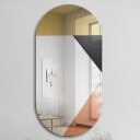 Lustro owalne RIO złoto miedziane z czarnym lacobelem-#1