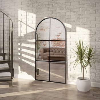 Lustro ze szprosami ROMEO czarne w ramie MDF 80x160