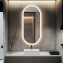 Lustro owalne ROMI piaskowane z podświetleniem LED-#0