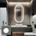 Lustro owalne ROMI piaskowane z podświetleniem LED
 + mata antyparowa z dedykowanym włącznikiem dotykowym (na środku na dole)
 + ŻYWOTNOŚĆ TAŚMY LED LONG LIFE 70 000 GODZ-#0