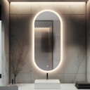 Lustro owalne ROMI piaskowane z podświetleniem LED
 + mata antyparowa z dedykowanym włącznikiem dotykowym (na środku na dole)
 + ŻYWOTNOŚĆ TAŚMY LED LONG LIFE 70 000 GODZ-#1