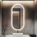 Lustro owalne ROMI piaskowane z podświetleniem LED
 + włącznik dotykowy (na środku na dole)
 + ŻYWOTNOŚĆ TAŚMY LED LONG LIFE 70 000 GODZ-#1