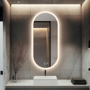 Lustro owalne ROMI piaskowane z podświetleniem LED
 + zegar cyfrowy z czujnikiem temperatury (na środku na dole)
 + ŻYWOTNOŚĆ TAŚMY LED LONG LIFE 70 000 GODZ-#1