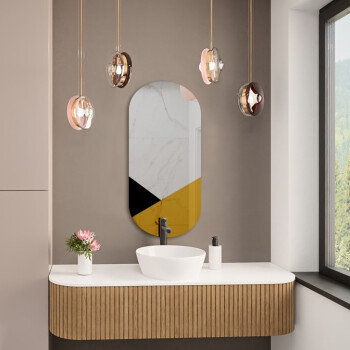 Lustro owalne ROYAL złote z czarnym lacobelem 50x100