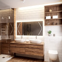 Lustro prostokątne SOFIA piaskowane z podświetleniem LED-#0