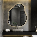 Lustro organiczne STONE w ramie MDF z podświetleniem LED-#0