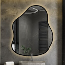 Lustro organiczne STONE w ramie MDF z podświetleniem LED-#1