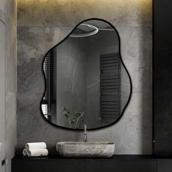 Lustro organiczne STONE czarne w ramie MDF 70x90 dxf