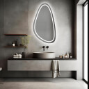 Lustro organiczne SYDERYT piaskowane z podświetleniem LED II 70x129-#1