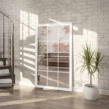 Lustro ze szprosami TELIMENA białe 90x190