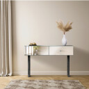 Toaletka lustrzana z czarnymi nóżkami (Wysokość 84 cm, Głębokość 43 cm, Szerokość 90 cm)-#0