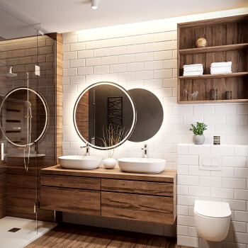 Zestaw szlifowanych luster UNIVERSE piaskowane z podświetleniem LED III fi 50+fi 70 (2szt)