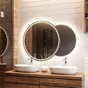 Zestaw szlifowanych luster UNIVERSE piaskowane z podświetleniem LED III (2szt)-#1