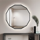 Lustro wielokątne WIELO w ramie MDF z podświetleniem LED-#1