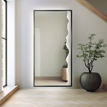 Lustro prostokątne WIENA białe w ramie MDF z podświetleniem LED 100x100