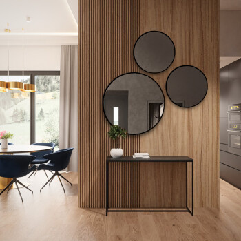 Zestaw 3x lustro łazienkowe Okrągłe FITRI II srebrne w ramie MDF SLIM: fi 30, fi 40, fi 50 (3szt)