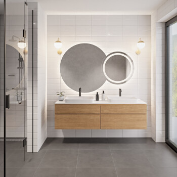 Zestaw szlifowanych luster ASTERIA piaskowane z podświetleniem LED fi 90+fi 110 (2szt)