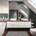 Zestaw dwóch luster półowalnych DOMI ZESTAW II w ramie MDF SLIM z podświetleniem LED (2szt)-#0