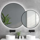 Zestaw okrągłe lustro w lustrze DOTTI w ramie MDF SLIM z podświetleniem LED-#1