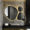 Zestaw luster organicznych FLORA w ramie MDF z podświetleniem LED (3szt)-#0