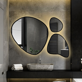 Zestaw luster organicznych FLORA białe w ramie MDF z podświetleniem LED 160x108 dxf (3szt)