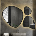 Zestaw luster organicznych FLORA w ramie MDF z podświetleniem LED (3szt)-#1