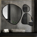 Zestaw luster organicznych FLORA w ramie MDF (3szt)-#1