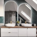 Zestaw dwóch luster półowalnych FRANK z podświetleniem LED (2szt)-#1