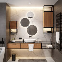 Zestaw 3x lustro łazienkowe okrągłe TRES z podświetleniem LED (3szt)-#0