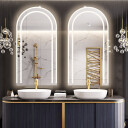 Zestaw luster półowalnych KORIA piaskowanych z podświetleniem LED (2szt)-#1