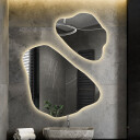 Zestaw luster organicznych szlifowanych MORION z podświetleniem LED (2szt)-#0