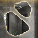 Zestaw luster organicznych szlifowanych MORION z podświetleniem LED (2szt)-#1