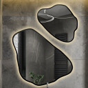 Zestaw luster organicznych MORION w ramie MDF z podświetleniem LED (2szt)-#1