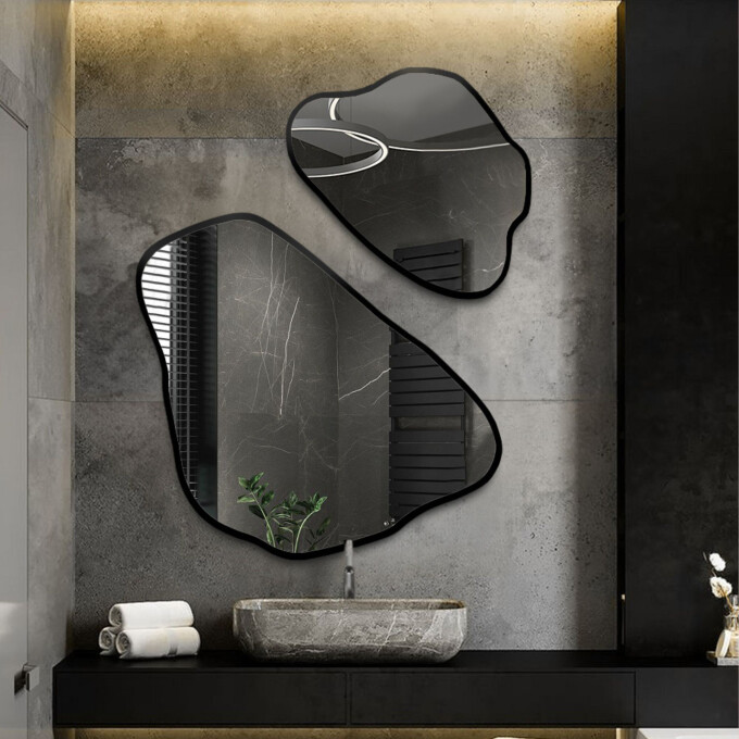 Zestaw luster organicznych MORION w ramie MDF (2szt)-#0