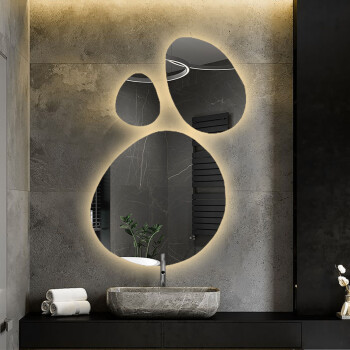 Zestaw trzech luster organicznych OPALIT z podświetleniem LED 120x179 dxf (3szt)