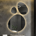 Zestaw trzech luster organicznych OPALIT z podświetleniem LED (3szt)-#1