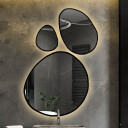 Zestaw trzech luster organicznych OPALIT w ramie MDF z podświetleniem LED (3szt)-#1