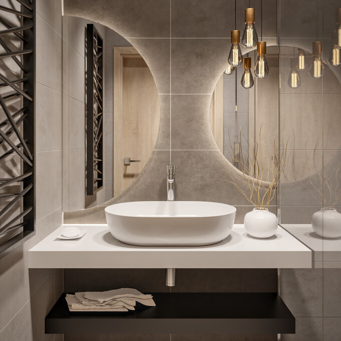 Zestaw luster półowalnych ORBITAL z podświetleniem LED (2szt)-#0