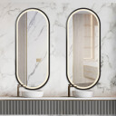 Zestaw luster owalnych OSKAR w ramie MDF piaskowane z podświetleniem LED II (2szt)-#1